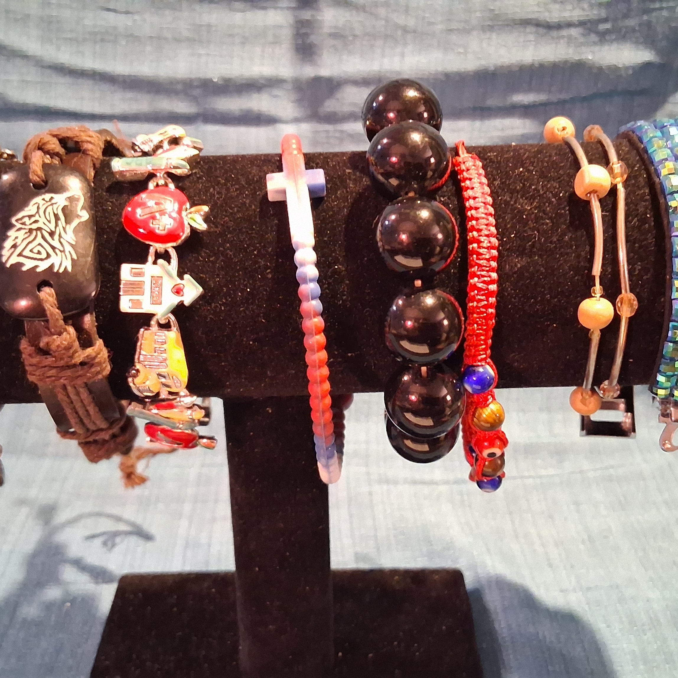 Black And Red Beaded Bracelet